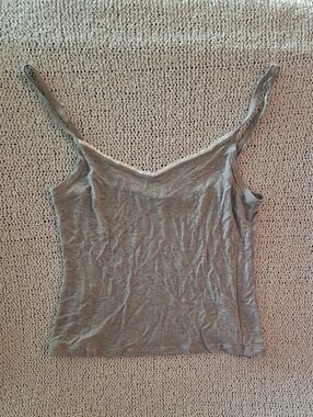 Women’s Gray Lace-Trim Camisole Top